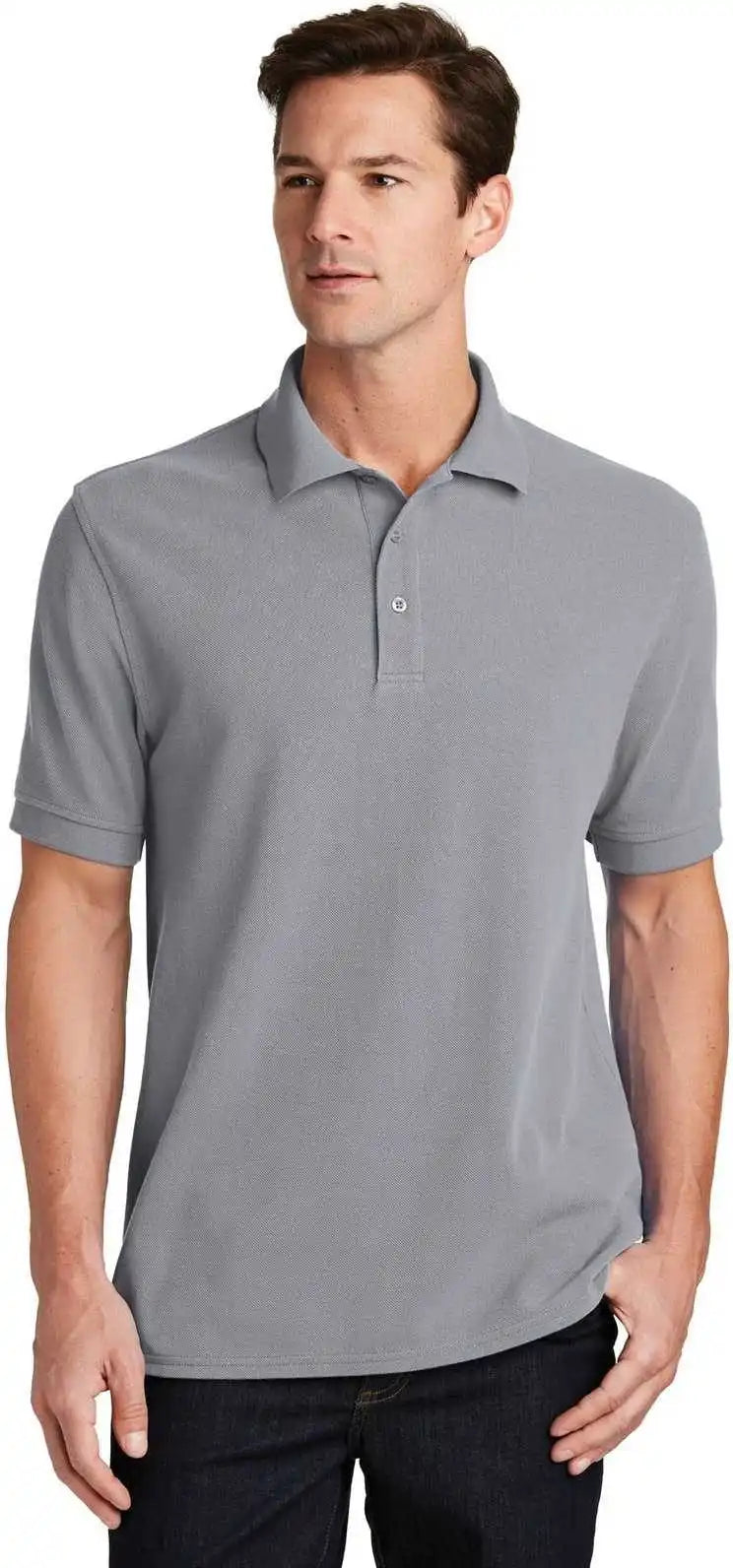 Port & Company Kp1500 Combed Ring Spun Pique Polo - Silver