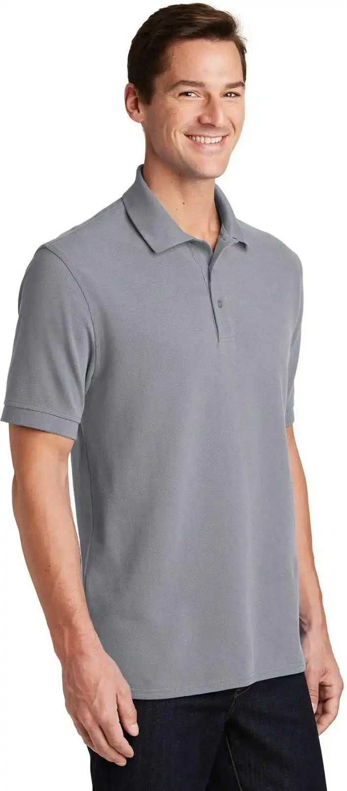 Port & Company Kp1500 Combed Ring Spun Pique Polo - Silver
