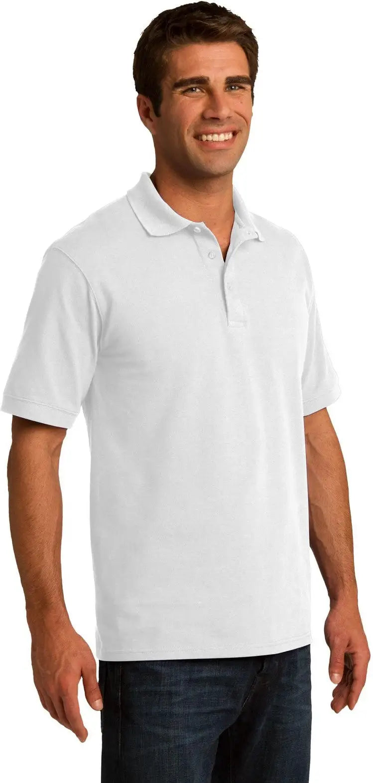 Port & Company Kp155 co Core Blend Pique Polo - White