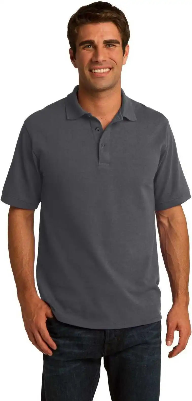 Port &amp; Company Kp155 Core Blend Pique Polo Charcoal