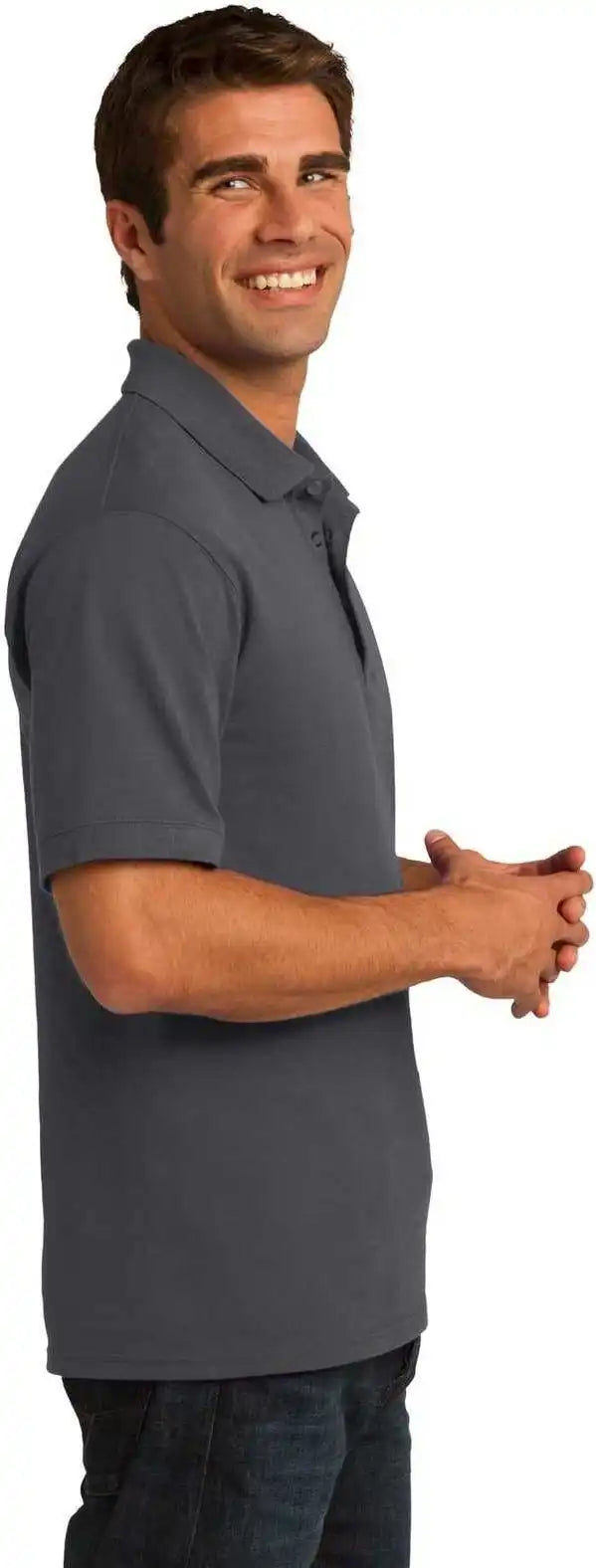 Port &amp; Company Kp155 Core Blend Pique Polo Charcoal