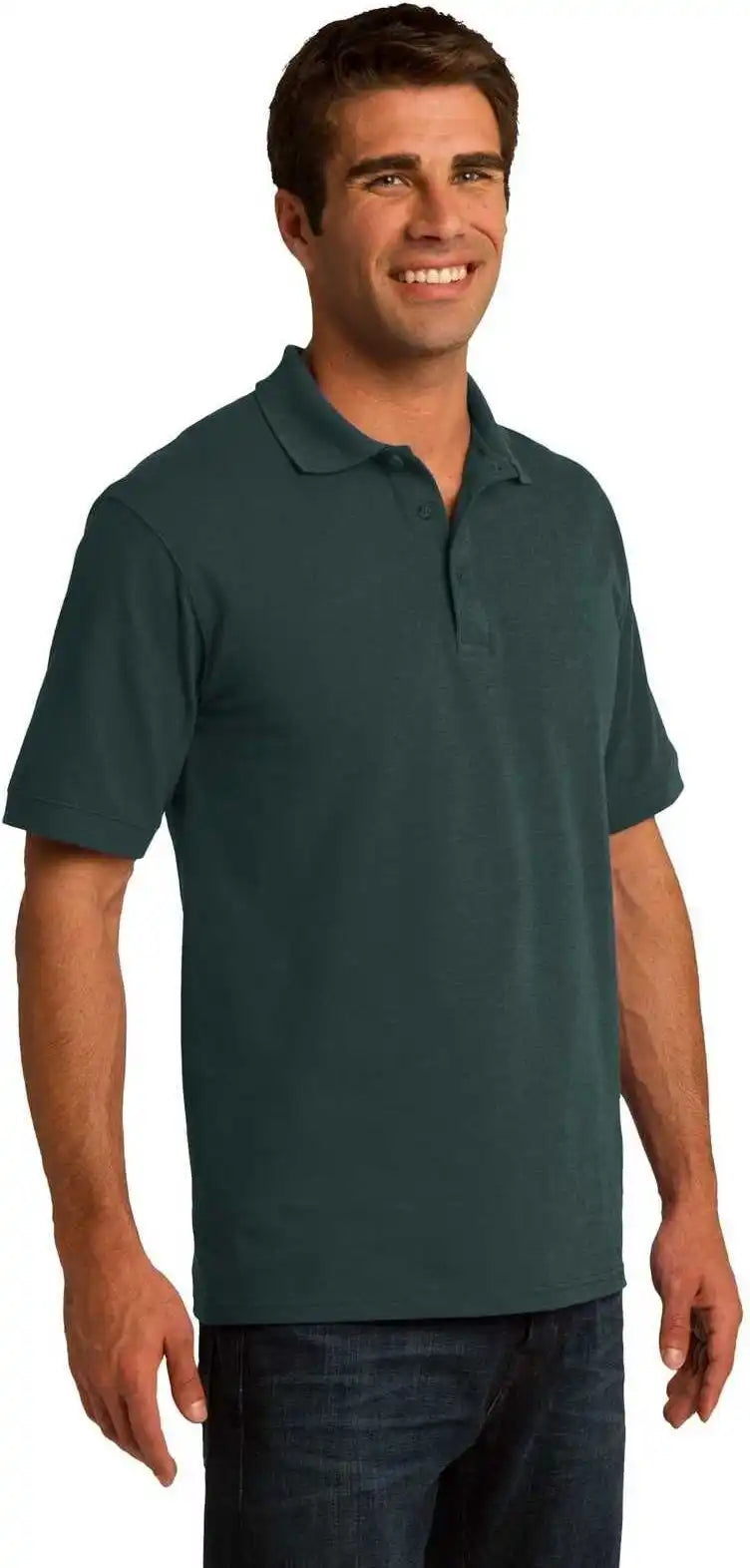 Port &amp; Company Kp155 Core Blend Pique Polo Dark Green
