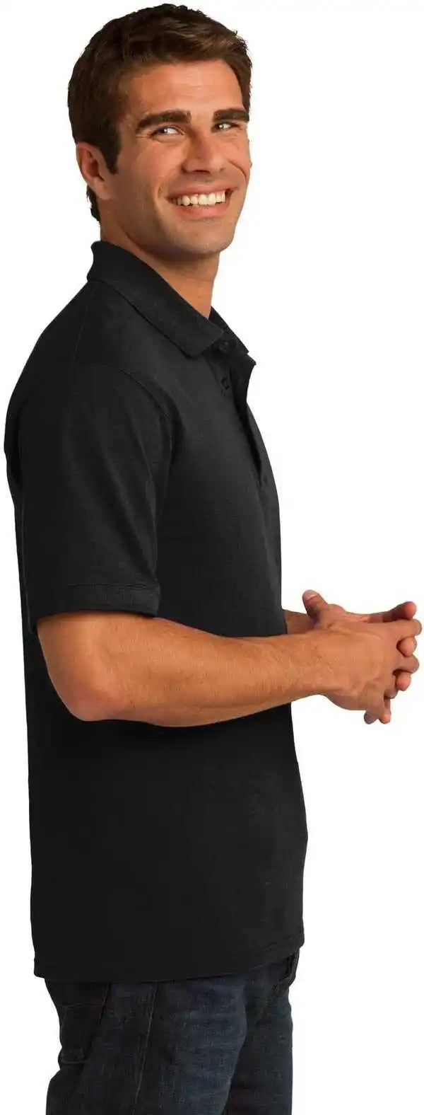 Port &amp; Company Kp155 Core Blend Pique Polo Jet Black