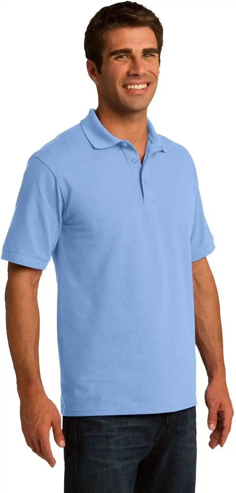 Port &amp; Company Kp155 Core Blend Pique Polo Light Blue