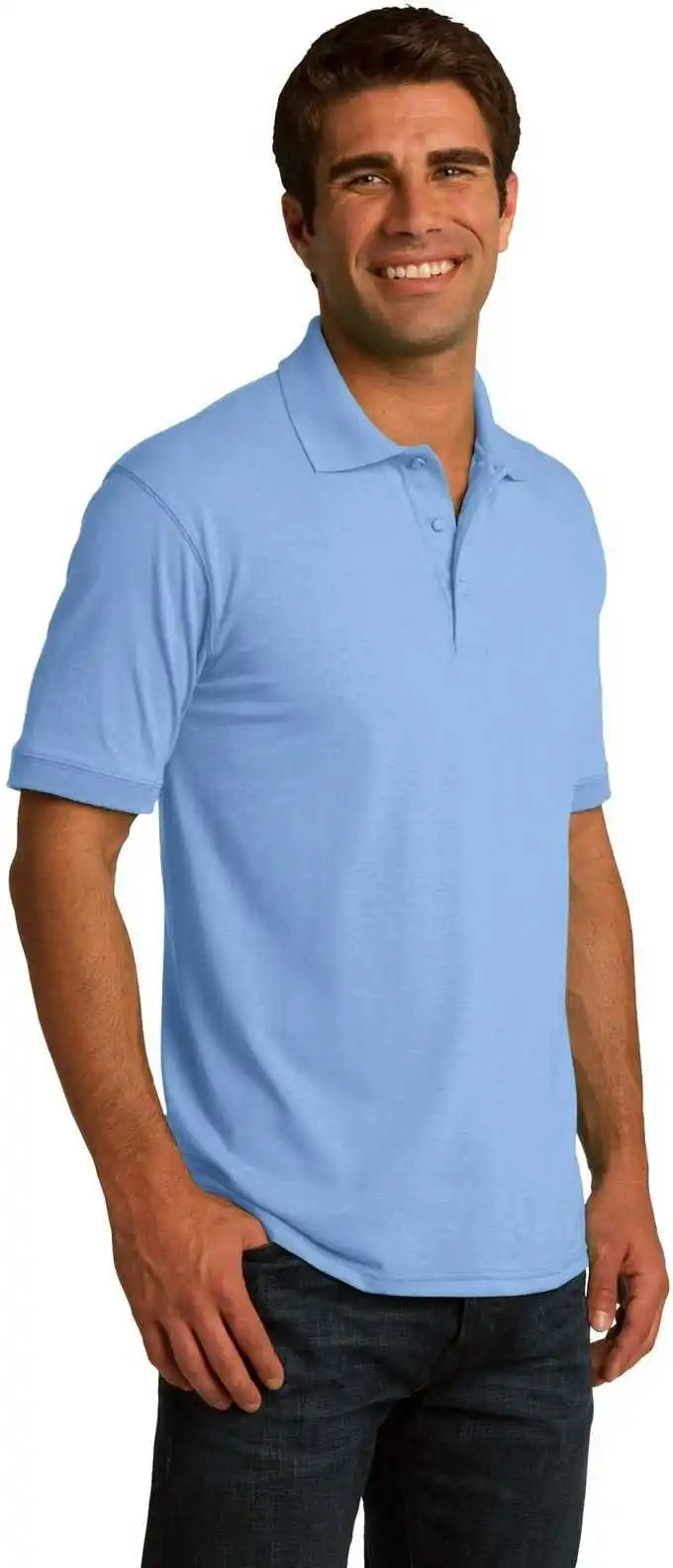 Port & Company Kp55 Core Blend Jersey Knit Polo Light Blue