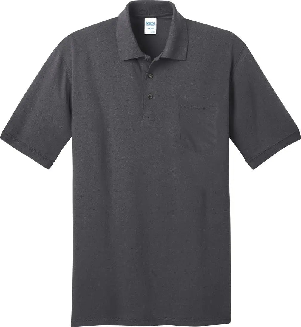 Port & Company Kp55p co Core Blend Jersey Knit Pocket Polo - Charcoal
