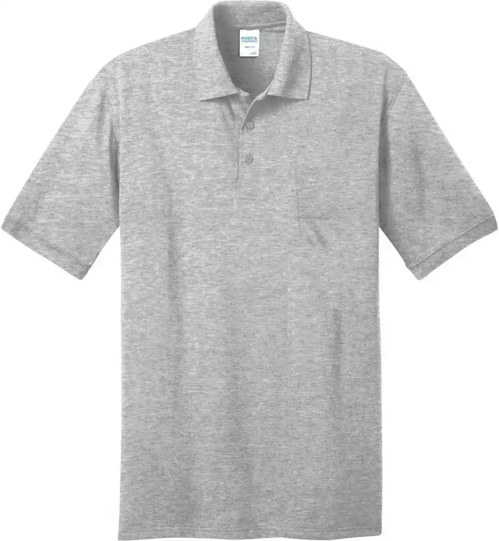 Port & Company Kp55p Core Blend Jersey Knit Pocket Polo Ash