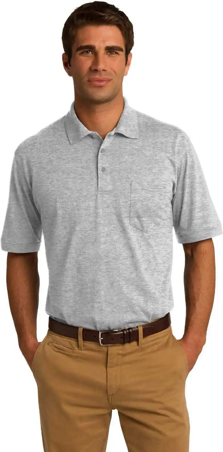 Port & Company Kp55p Core Blend Jersey Knit Pocket Polo Ash