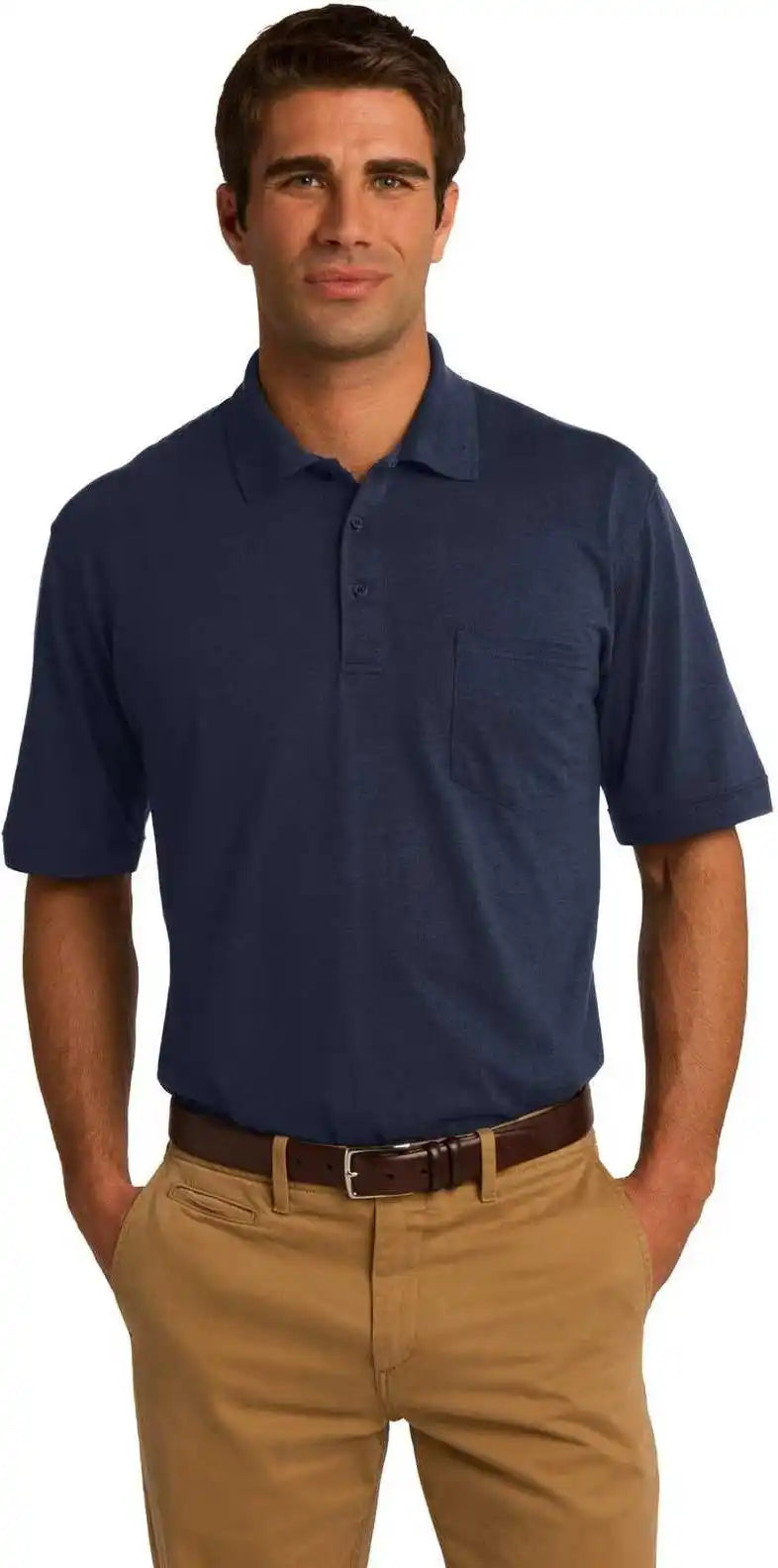 Port & Company Kp55p Core Blend Jersey Knit Pocket Polo Deep Navy