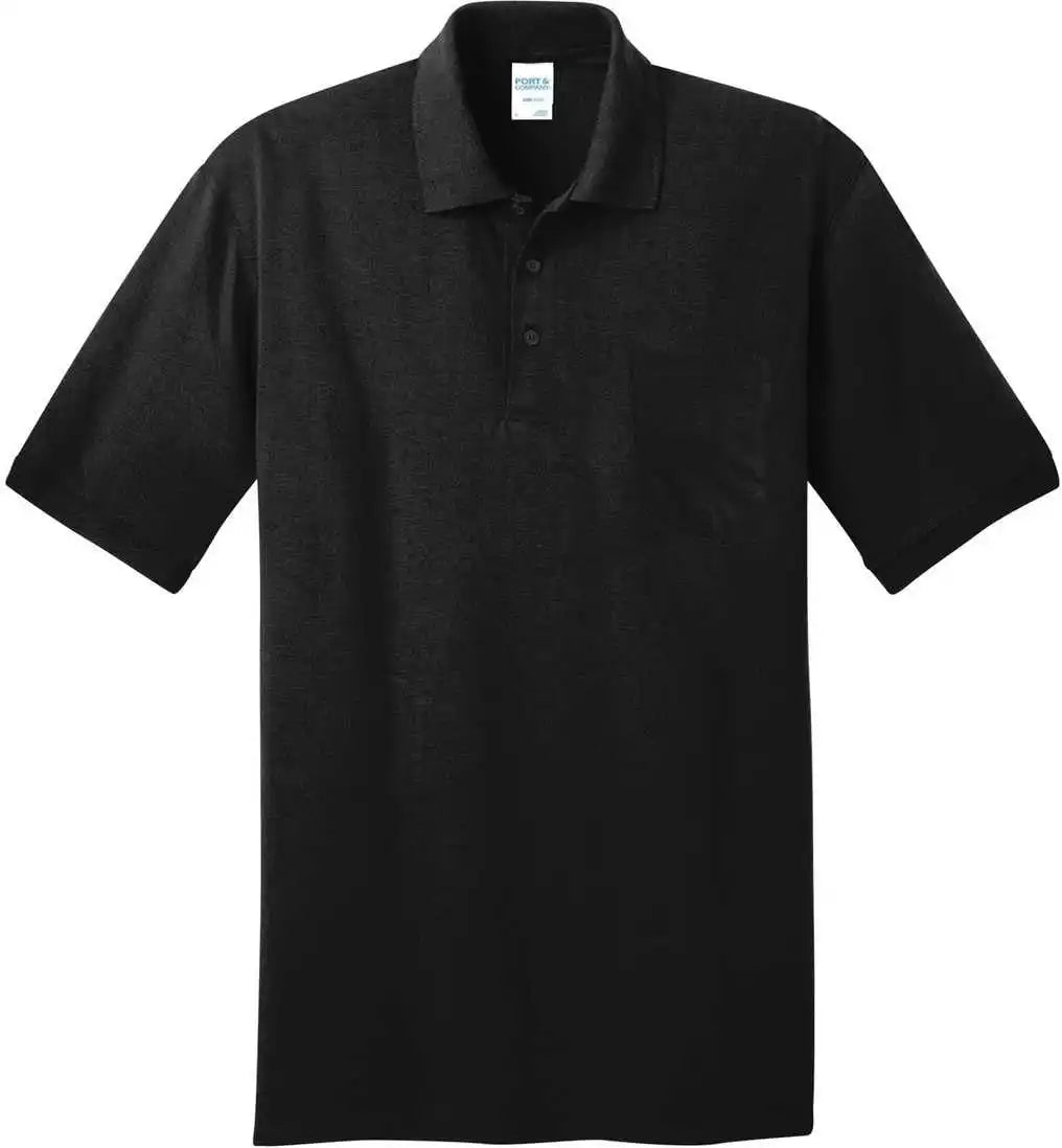 Port & Company Kp55p Core Blend Jersey Knit Pocket Polo Jet Black