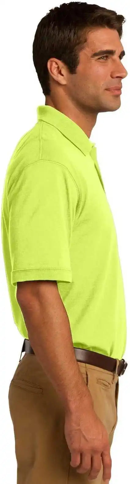 Port & Company Kp55p Core Blend Jersey Knit Pocket Polo Safety Green