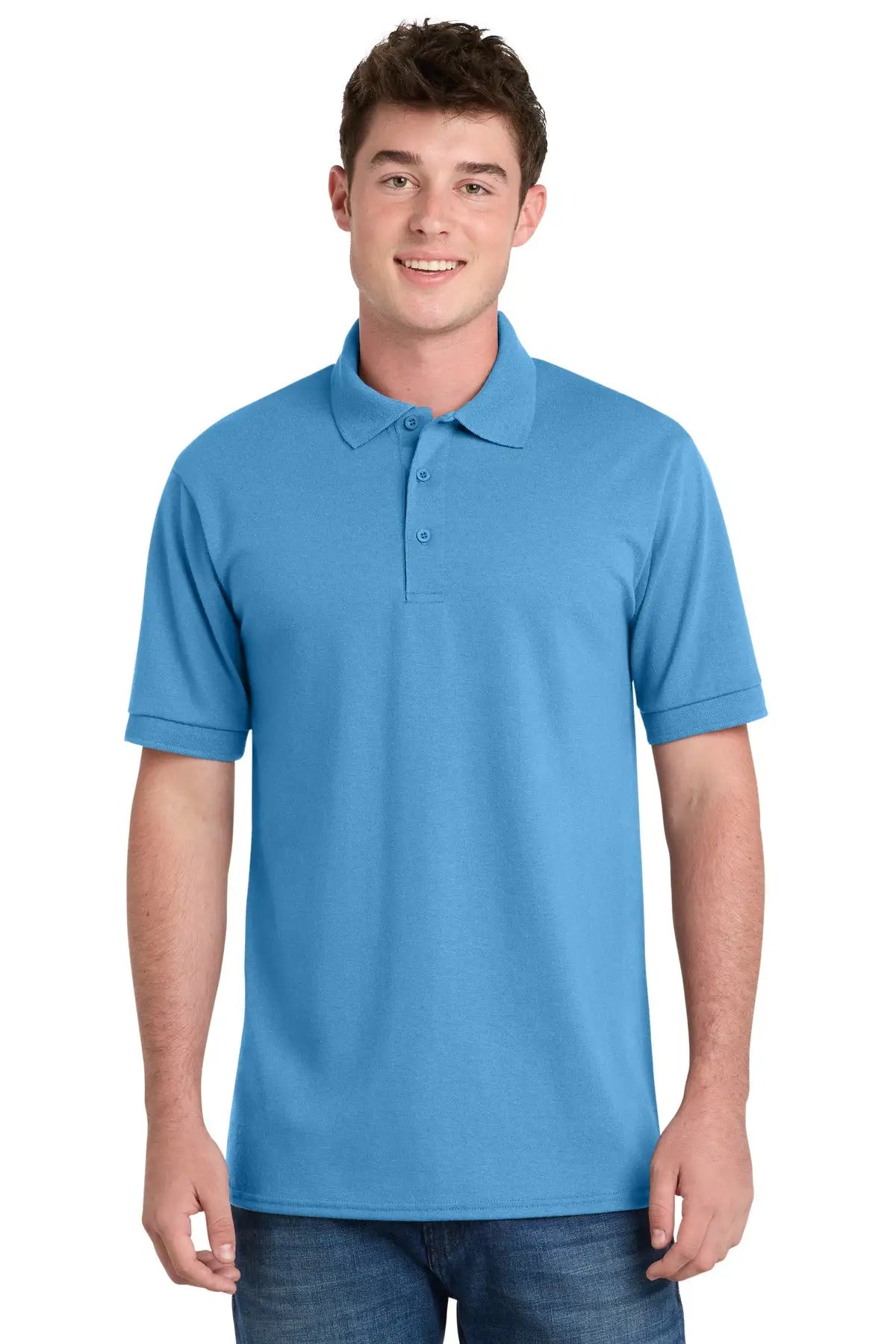 Port & Company Kp55t co Tall Core Blend Jersey Knit Polo - Aquatic Blue - Adult l