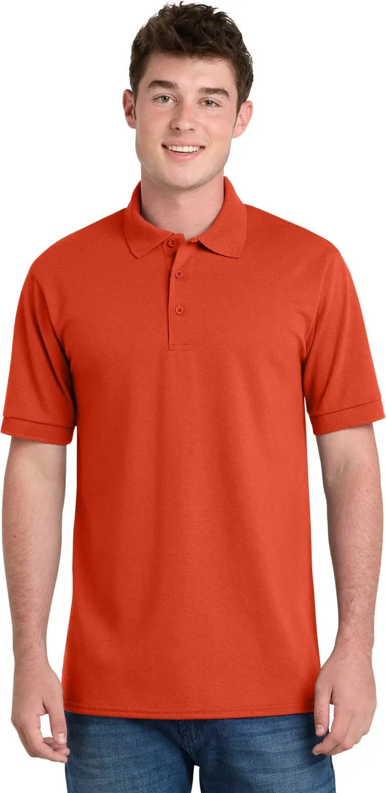 Port & Company Kp55t co Tall Core Blend Jersey Knit Polo - Orange - Adult l