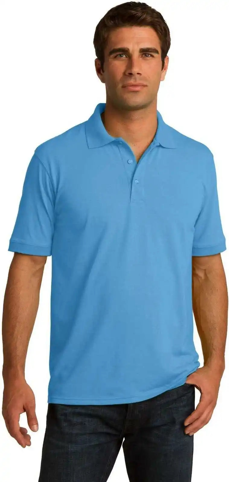 Port &amp; Company Kp55t Tall Core Blend Jersey Knit Polo Aquatic Blue