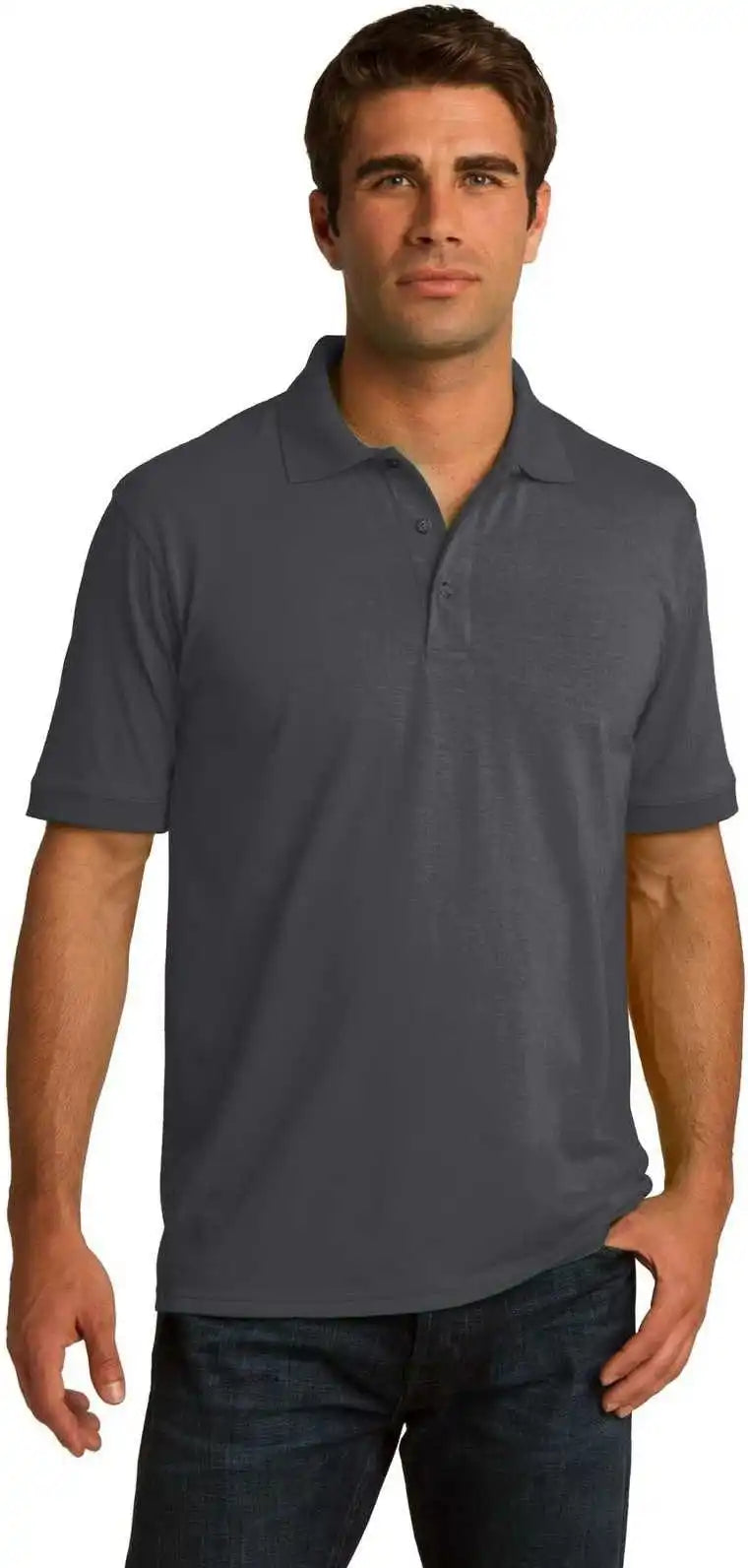 Port & Company Kp55t Tall Core Blend Jersey Knit Polo Charcoal