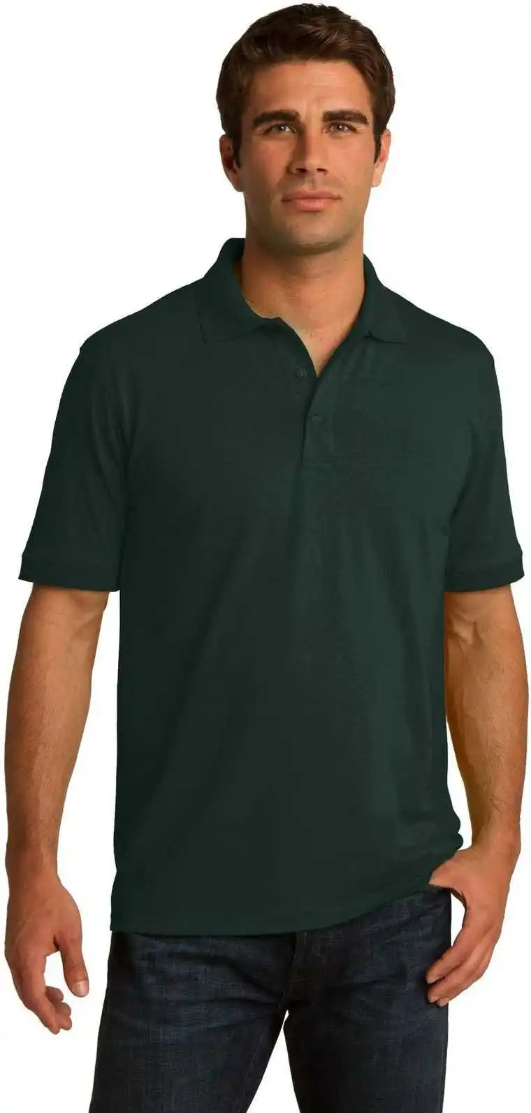 Port &amp; Company Kp55t Tall Core Blend Jersey Knit Polo Dark Green