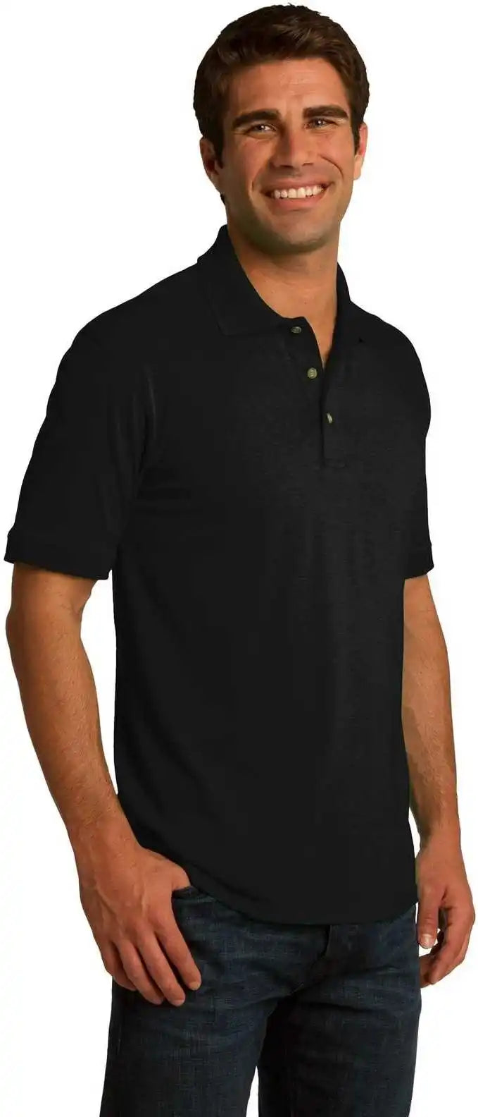 Port &amp; Company Kp55t Tall Core Blend Jersey Knit Polo Jet Black
