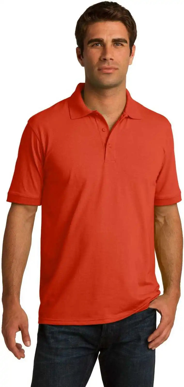 Port & Company Kp55t Tall Core Blend Jersey Knit Polo Orange