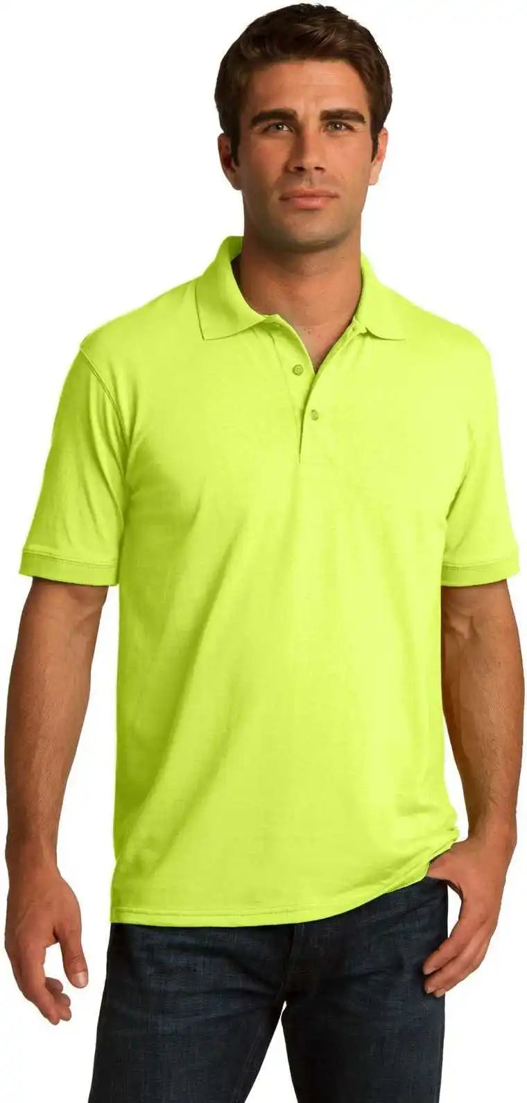 Port & Company Kp55t Tall Core Blend Jersey Knit Polo - Safety Green