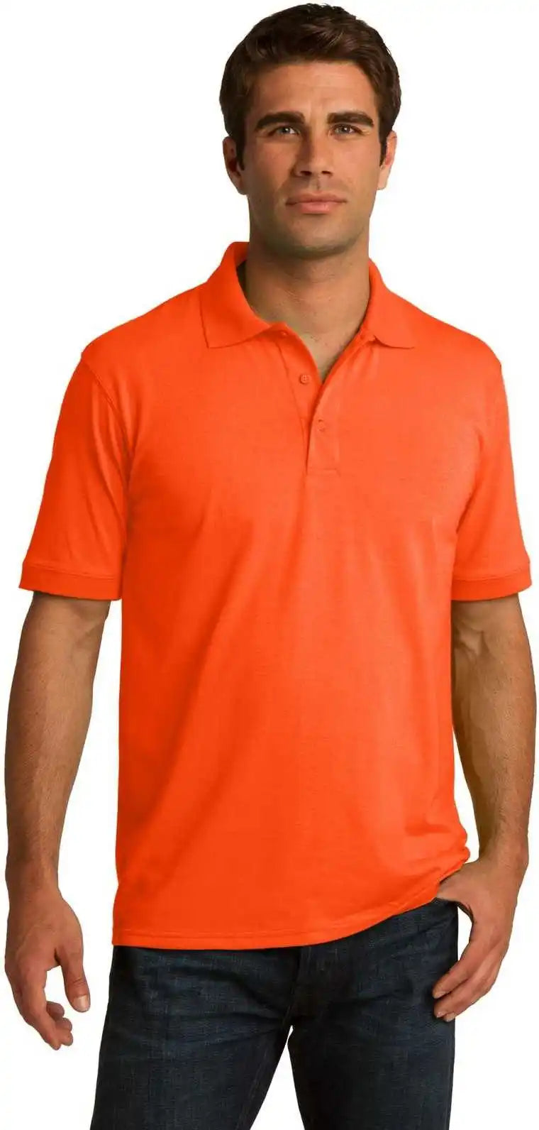 Port & Company Kp55t Tall Core Blend Jersey Knit Polo - Safety Orange