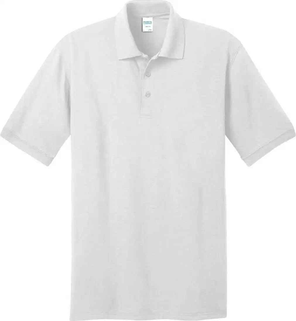Port &amp; Company Kp55t Tall Core Blend Jersey Knit Polo White