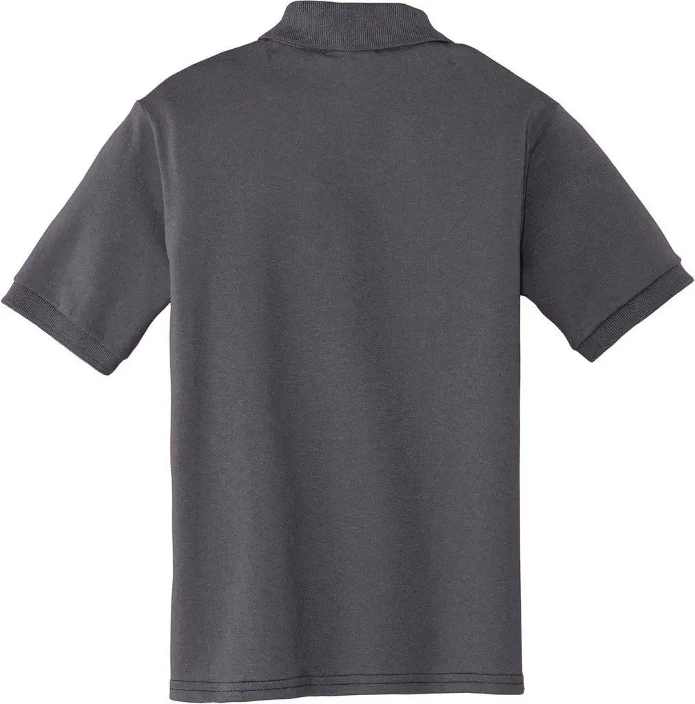 Port & Company Kp55y co Youth Core Blend Jersey Knit Polo - Charcoal
