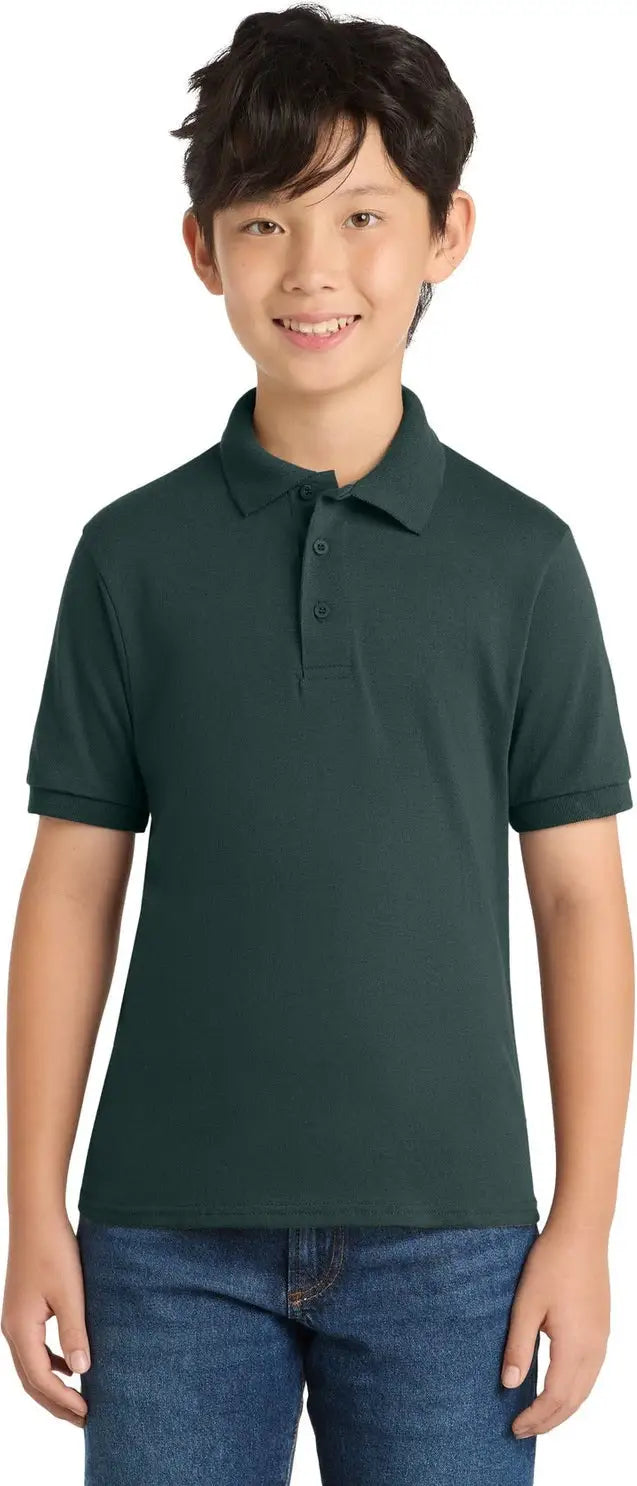 Port & Company Kp55y co Youth Core Blend Jersey Knit Polo - Dark Green - Xs