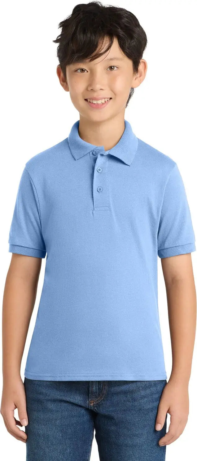 Port & Company Kp55y co Youth Core Blend Jersey Knit Polo - Light Blue - Xs