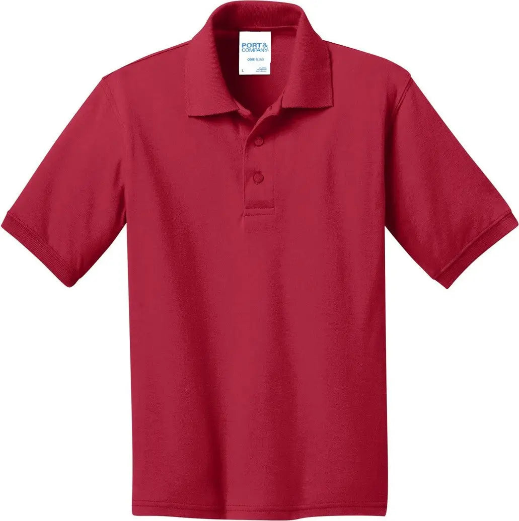 Port & Company Kp55y co Youth Core Blend Jersey Knit Polo - Red