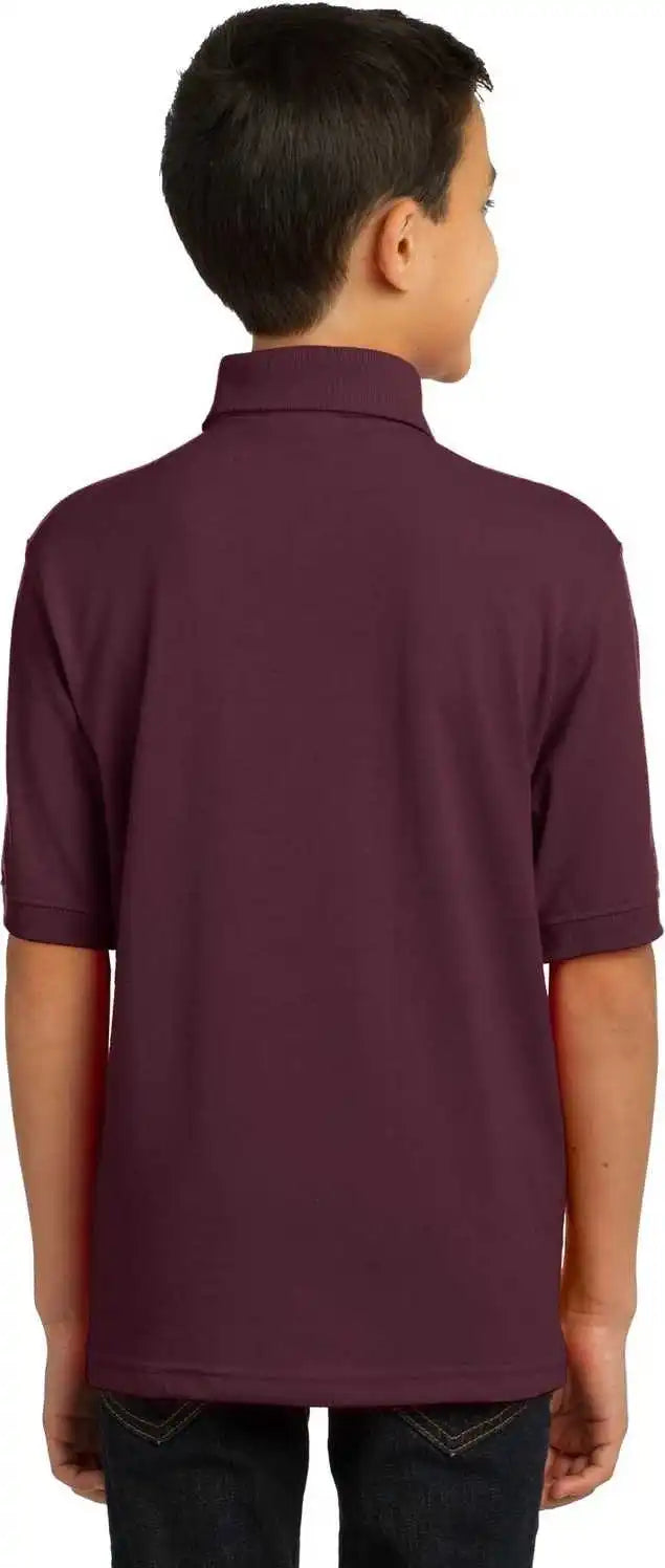 Port & Company Kp55y Youth Core Blend Jersey Knit Polo - Athletic Maroon