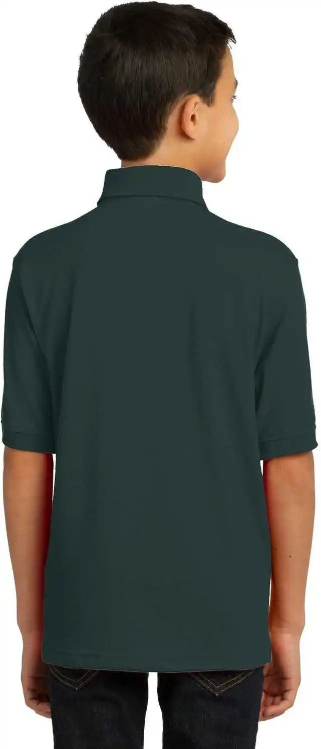 Port & Company Kp55y Youth Core Blend Jersey Knit Polo - Dark Green