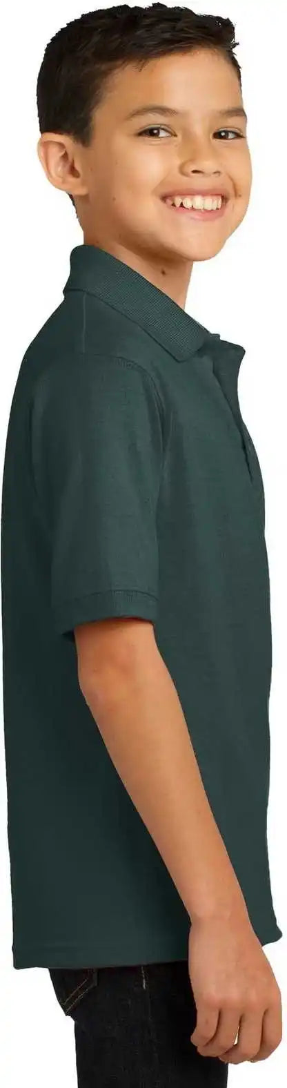 Port &amp; Company Kp55y Youth Core Blend Jersey Knit Polo Dark Green