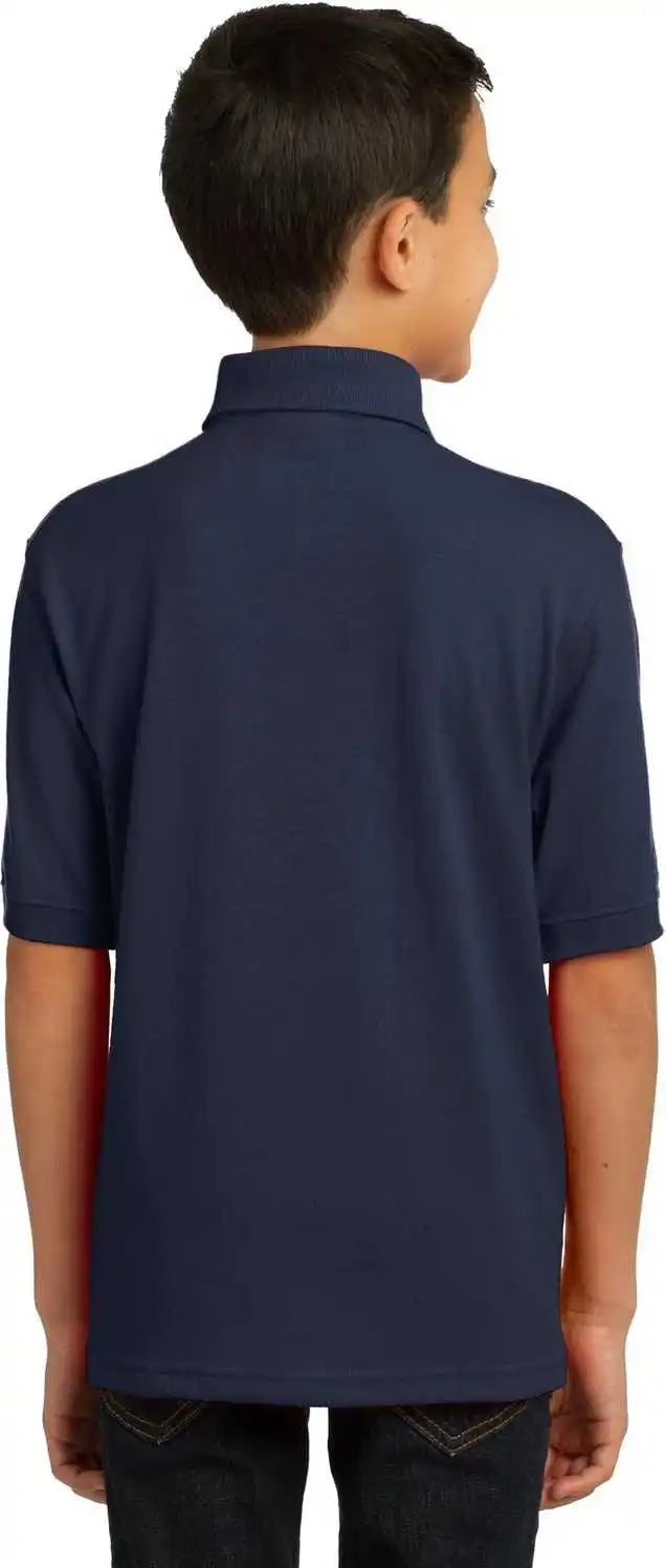 Port &amp; Company Kp55y Youth Core Blend Jersey Knit Polo - Deep Navy