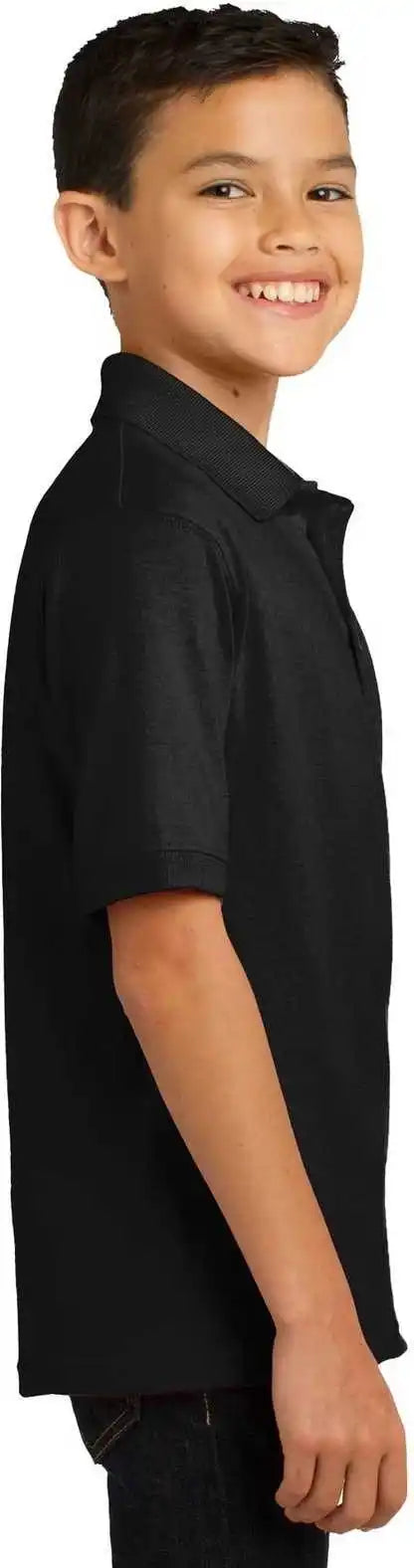 Port &amp; Company Kp55y Youth Core Blend Jersey Knit Polo Jet Black