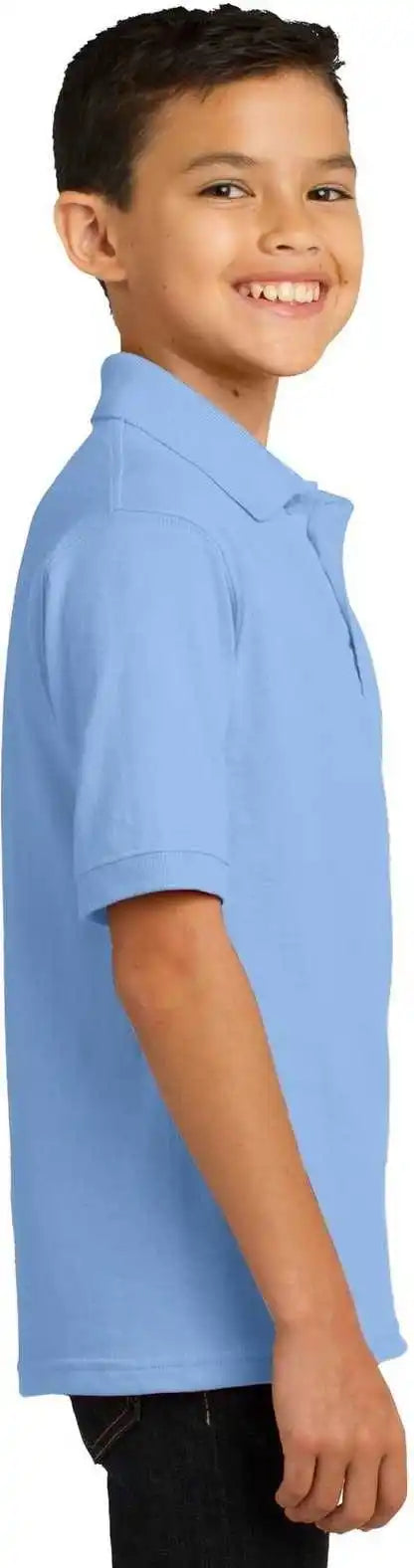 Port & Company Kp55y Youth Core Blend Jersey Knit Polo Light Blue