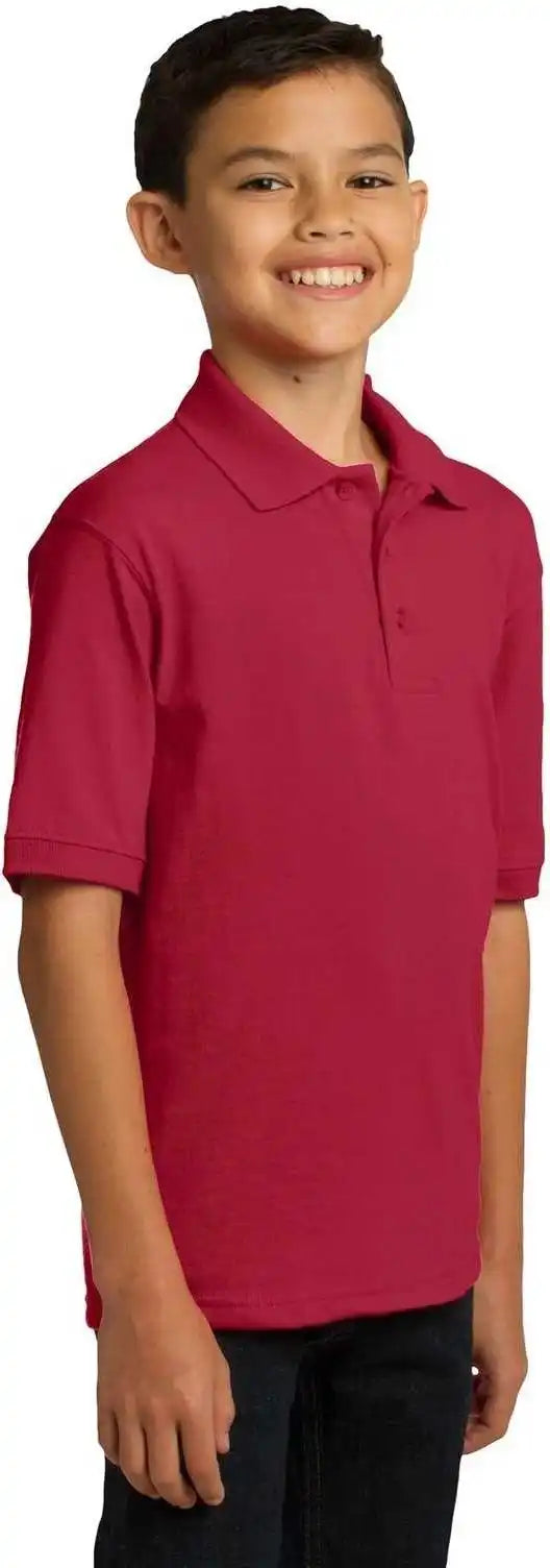 Port &amp; Company Kp55y Youth Core Blend Jersey Knit Polo Red
