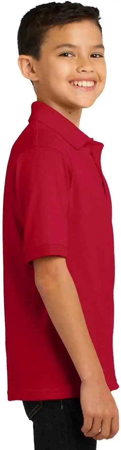 Port &amp; Company Kp55y Youth Core Blend Jersey Knit Polo Red