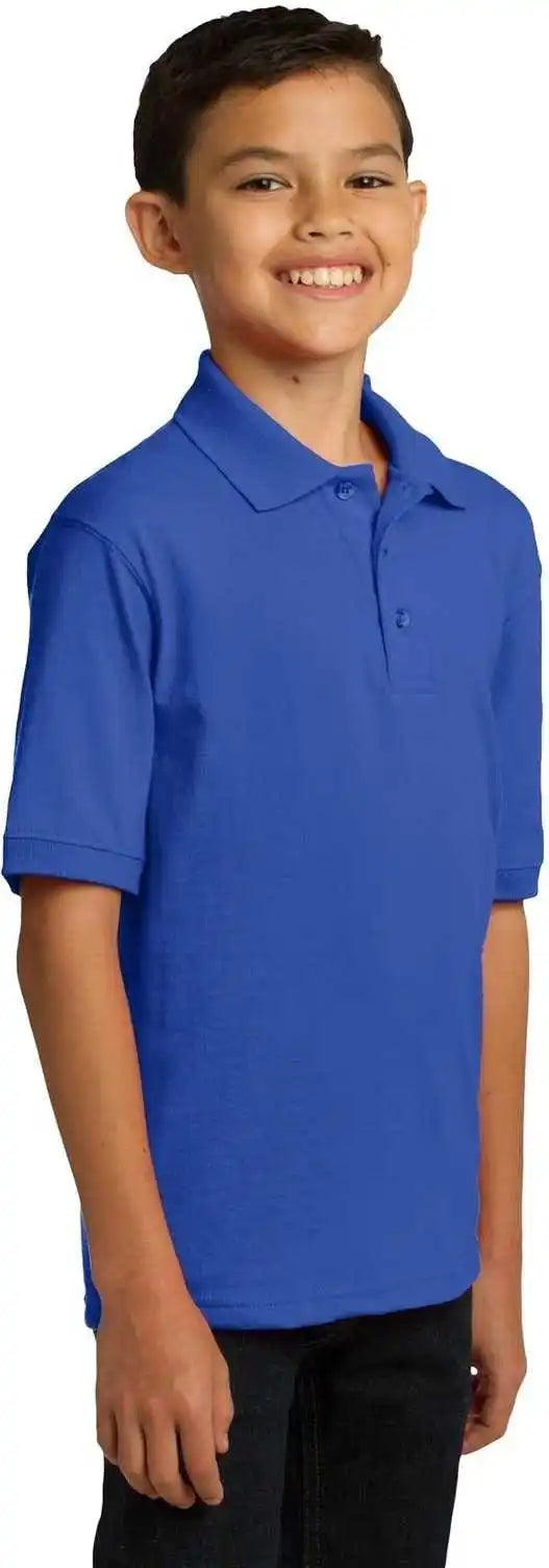 Port &amp; Company Kp55y Youth Core Blend Jersey Knit Polo Royal
