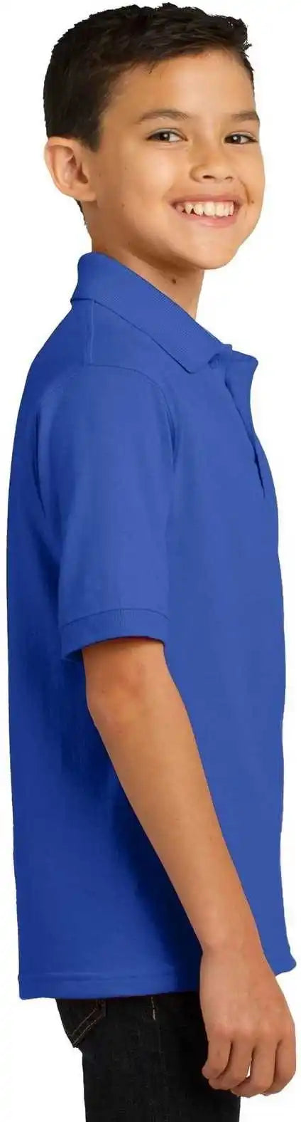 Port &amp; Company Kp55y Youth Core Blend Jersey Knit Polo Royal