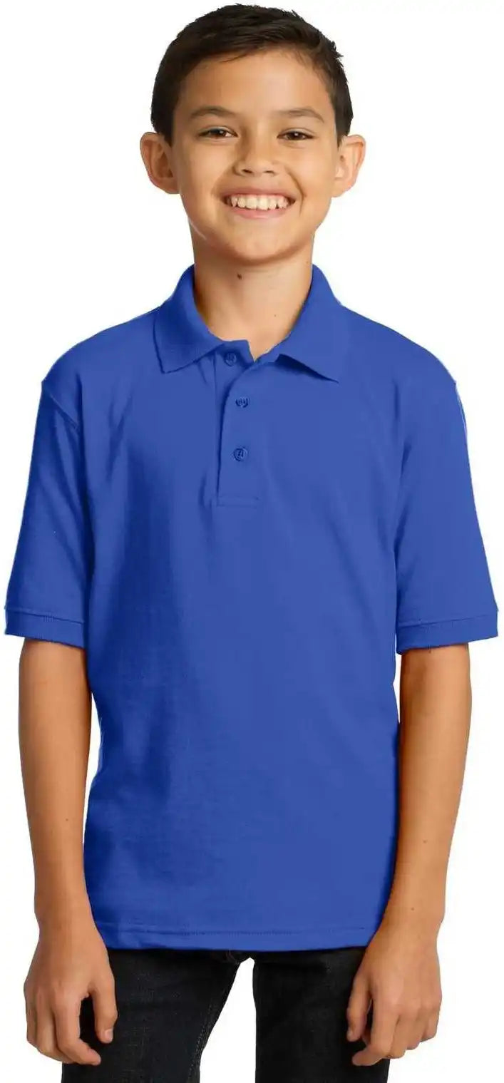 Port &amp; Company Kp55y Youth Core Blend Jersey Knit Polo Royal