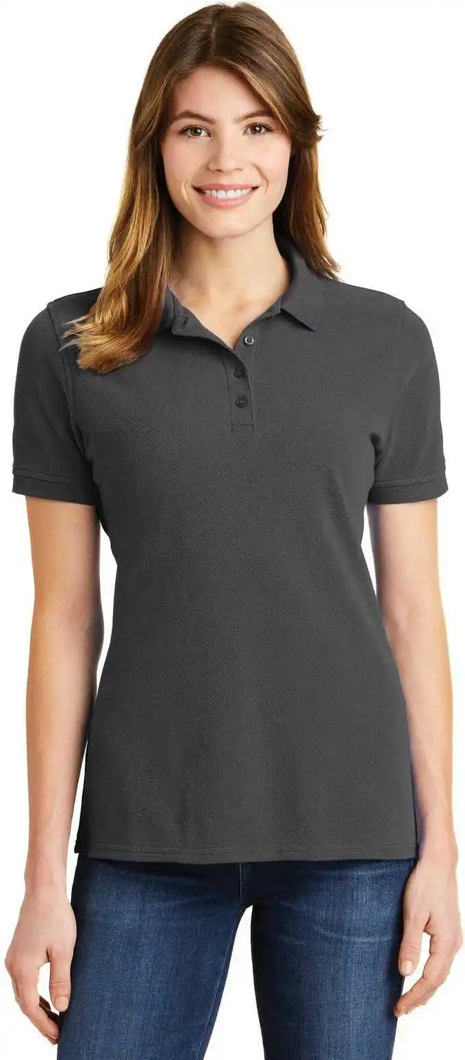 Port &amp; Company Lkp1500 Ladies Combed Ring Spun Pique Polo - Charcoal