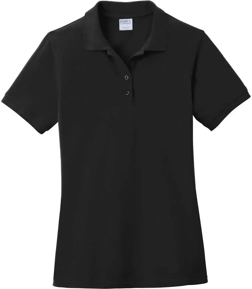Port &amp; Company Lkp1500 Ladies Combed Ring Spun Pique Polo - Jet Black