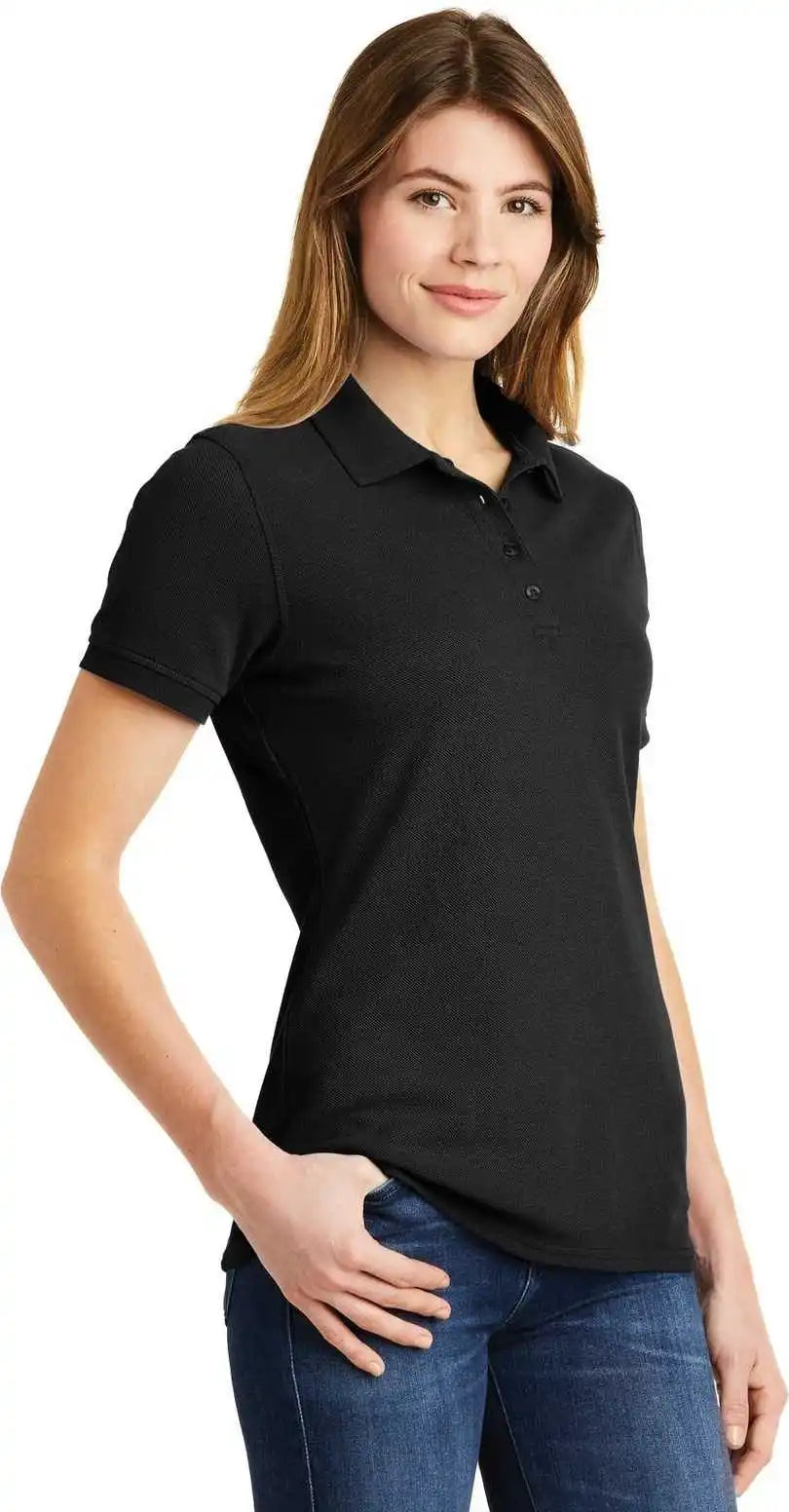 Port &amp; Company Lkp1500 Ladies Combed Ring Spun Pique Polo - Jet Black