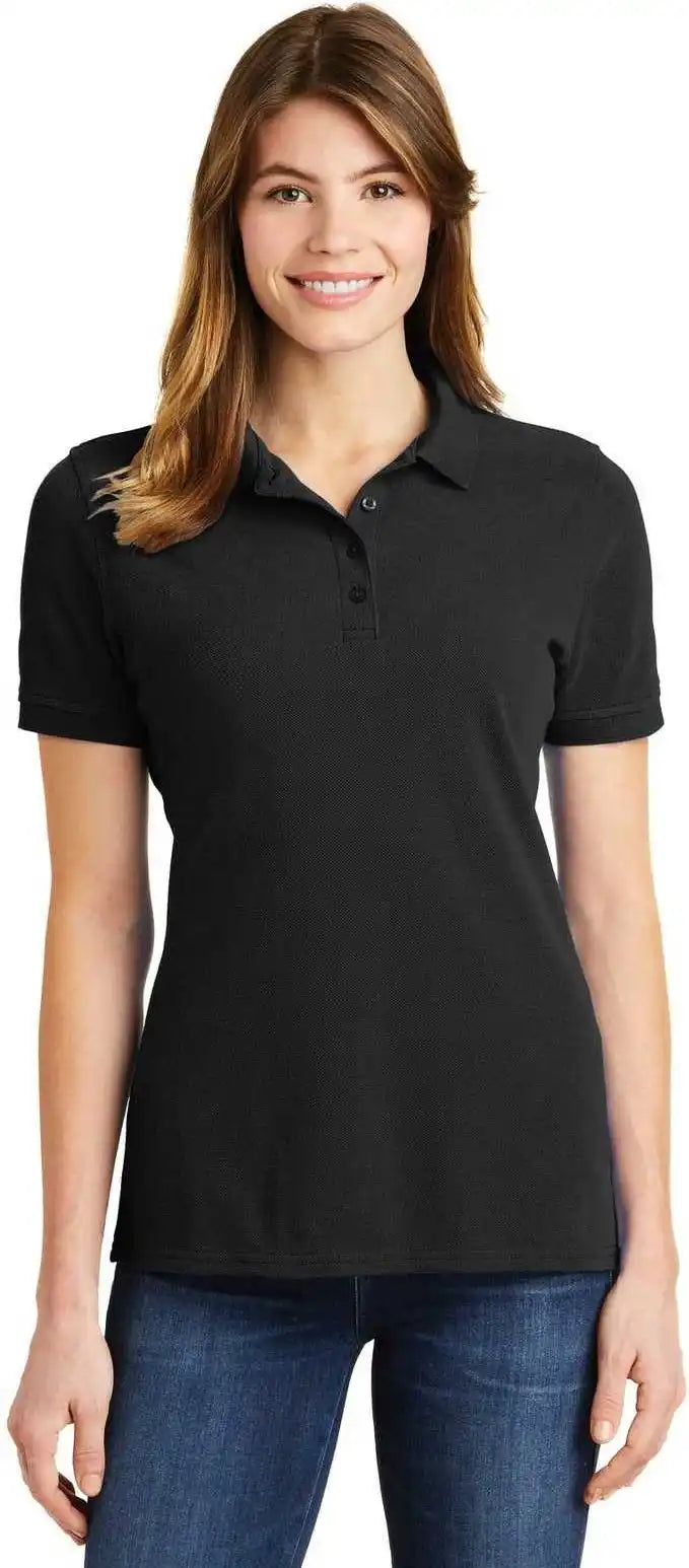 Port &amp; Company Lkp1500 Ladies Combed Ring Spun Pique Polo - Jet Black
