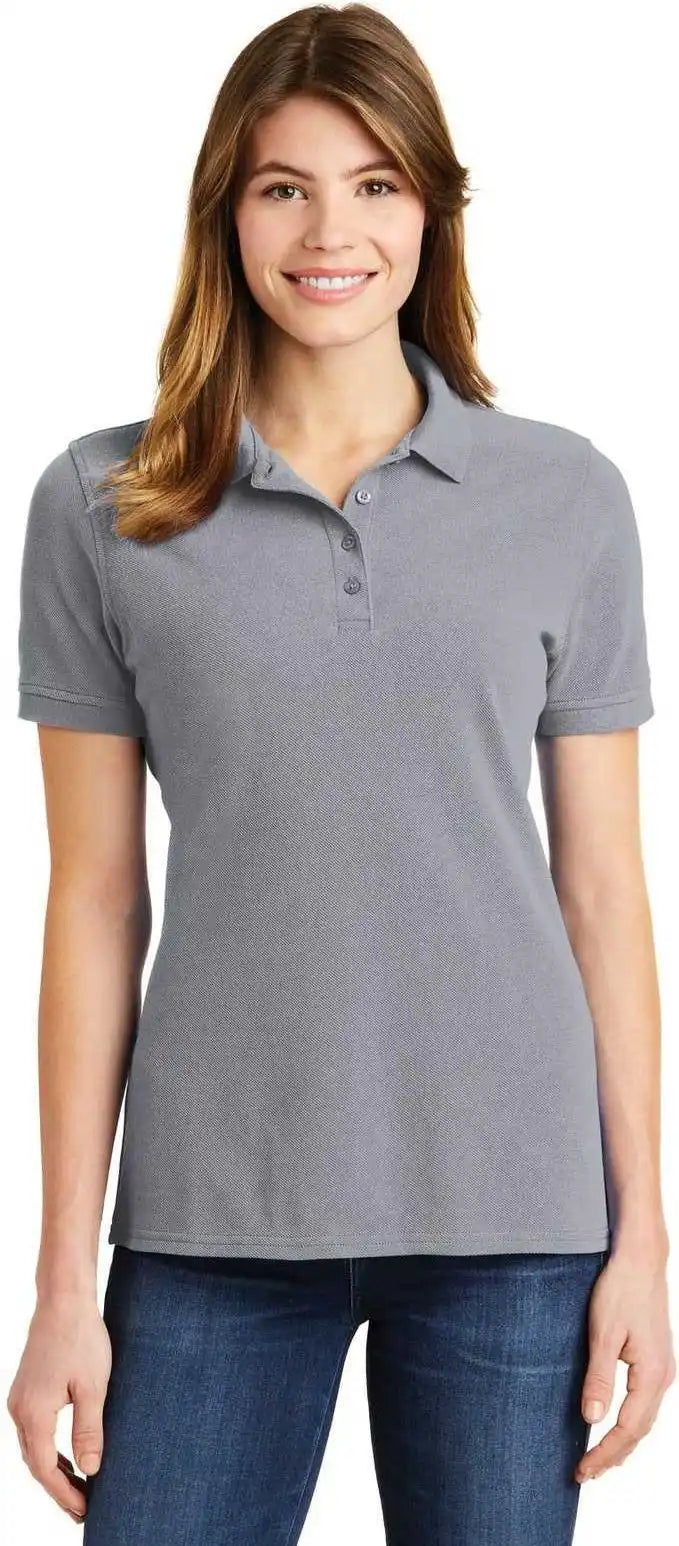 Port &amp; Company Lkp1500 Ladies Combed Ring Spun Pique Polo - Silver