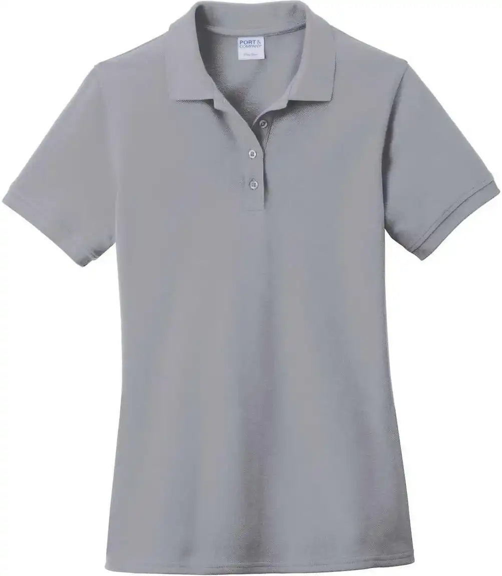 Port &amp; Company Lkp1500 Ladies Combed Ring Spun Pique Polo - Silver