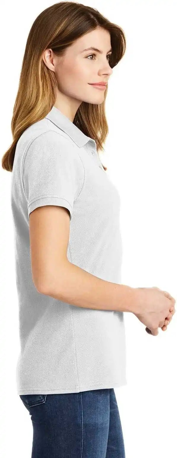 Port &amp; Company Lkp1500 Ladies Combed Ring Spun Pique Polo - White