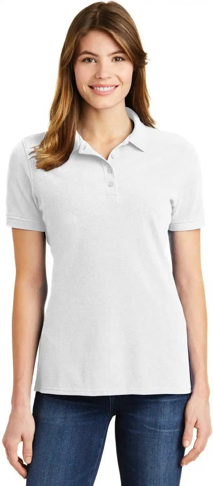 Port & Company Lkp1500 Ladies Combed Ring Spun Pique Polo - White