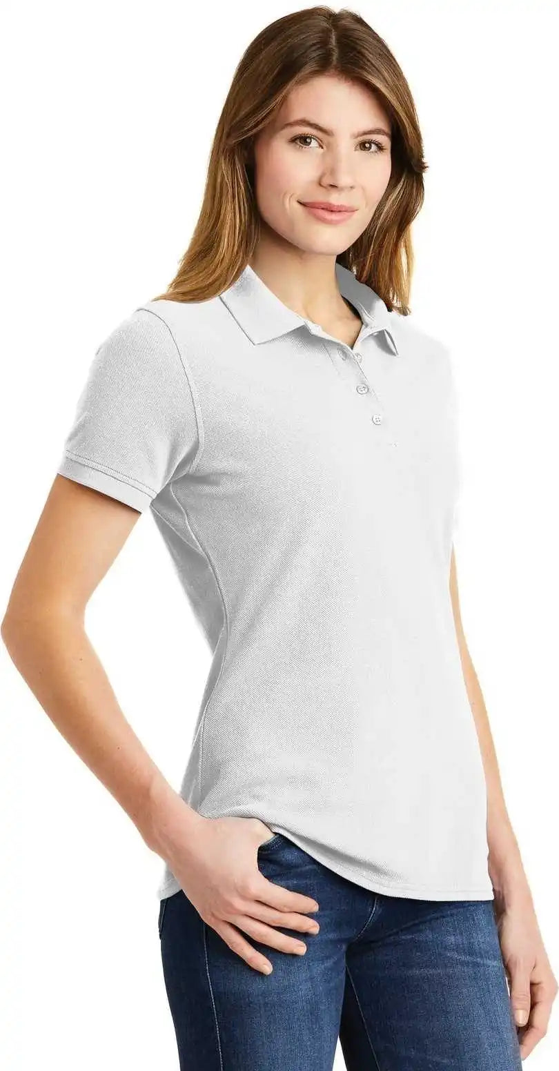 Port &amp; Company Lkp1500 Ladies Combed Ring Spun Pique Polo - White