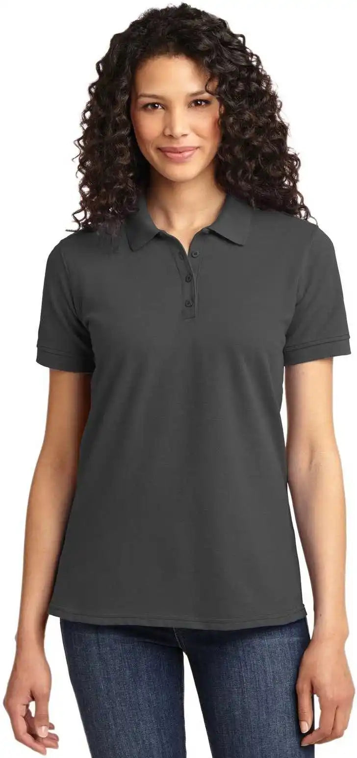 Port &amp; Company Lkp155 Ladies Core Blend Pique Polo Charcoal